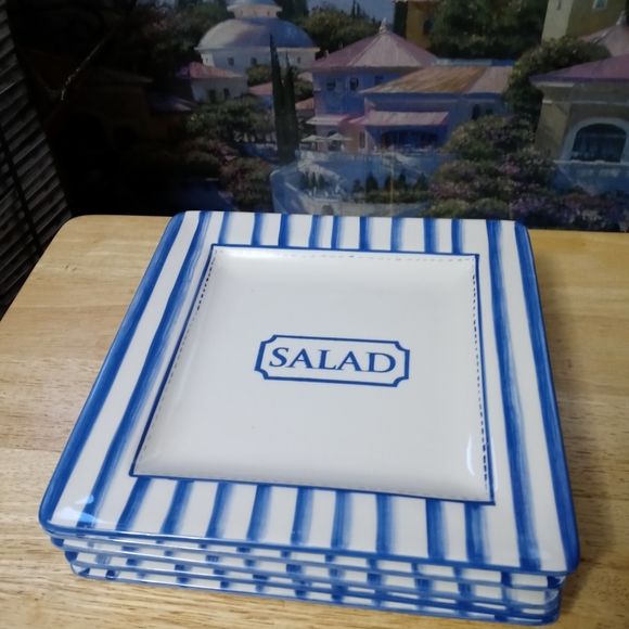 🏆🍱 5 AMERICAN ATELIER VINTAGE 🍱 SIZE 9"×9",SALAD/DESERT PLATES - Picture 7 of 9